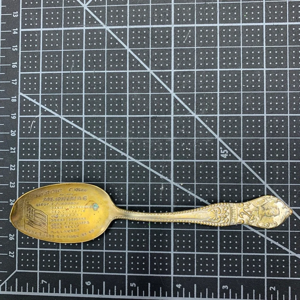 Antique Heroic Crew Merrimac Lt. Hobson Rear‎ Admiral Sampson Spoon